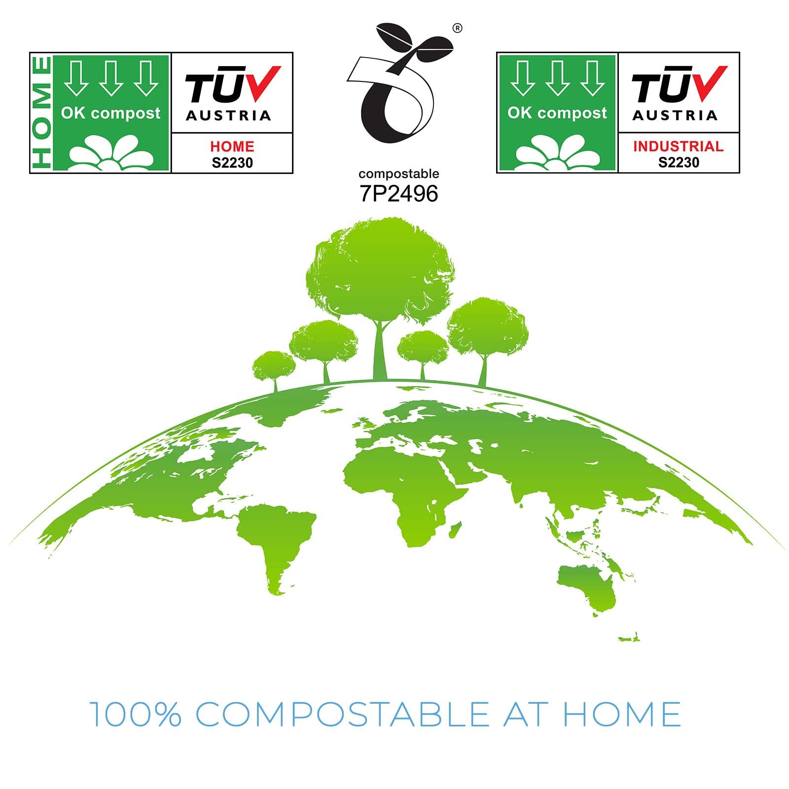 Wooflinen 100% Compostable Dog Poop Bags - En13432 Home Compost Certified Dog Waste Bags, 720 Count (48 Rolls), Made From Corn -